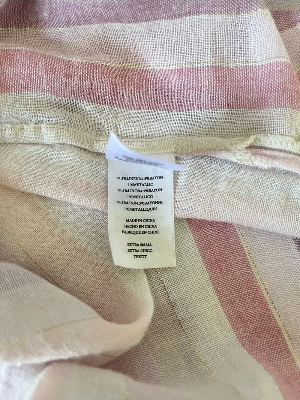 RAILS Whitney Sahara Stripe Linen Blend Oversized Button Shirt Size XS